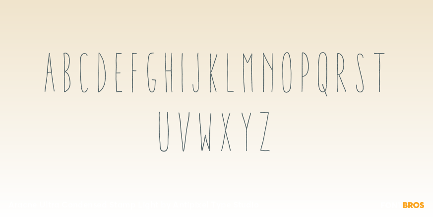 Aracne Ultra Condensed Stamp Light Font Poster #2