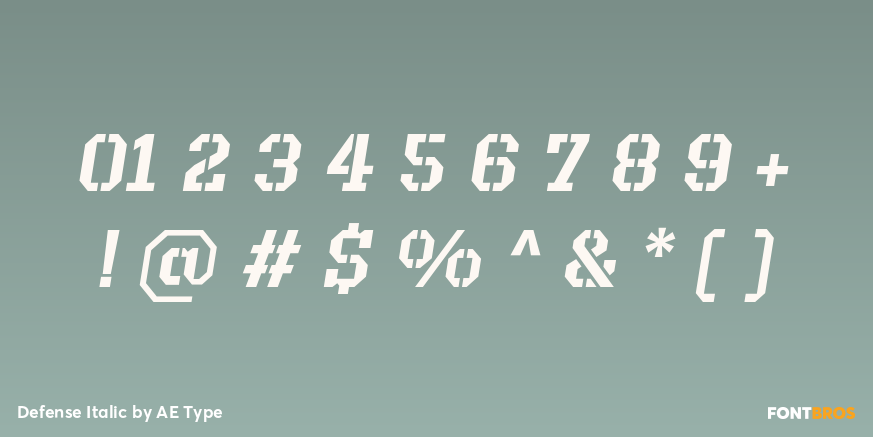 Defense Italic Font Poster #1