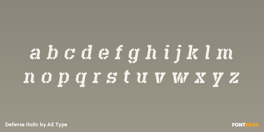Defense Italic Font Poster #1