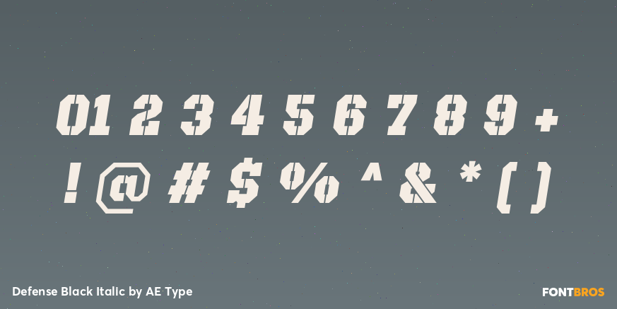 Defense Black Italic Font Poster #1