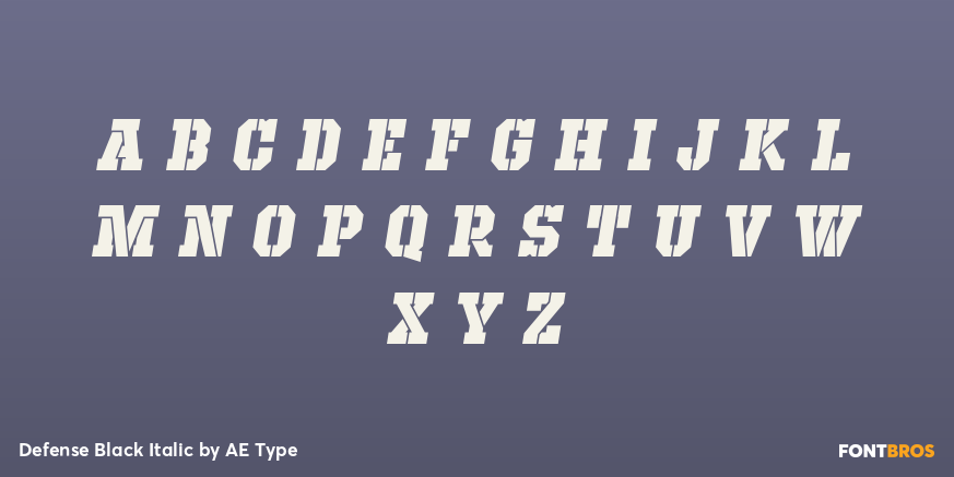 Defense Black Italic Font Poster #1
