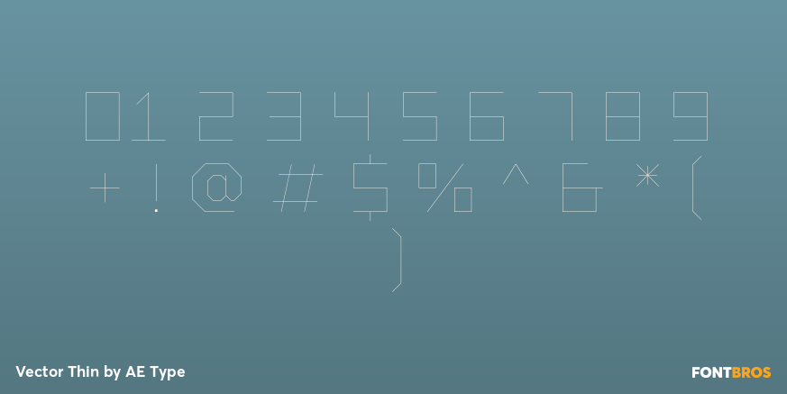 Vector Thin Font Poster #4