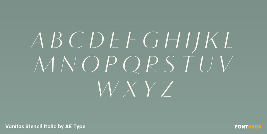 Vanitas Stencil Italic Font Poster #1