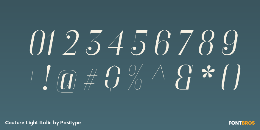 Couture Light Italic Font Poster #1