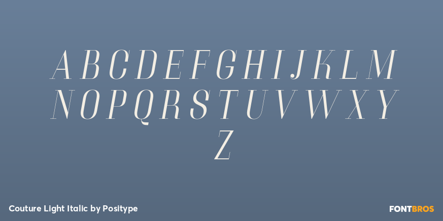 Couture Light Italic Font Poster #2