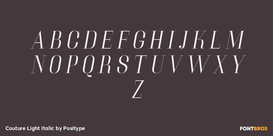 Couture Light Italic Font Poster #1