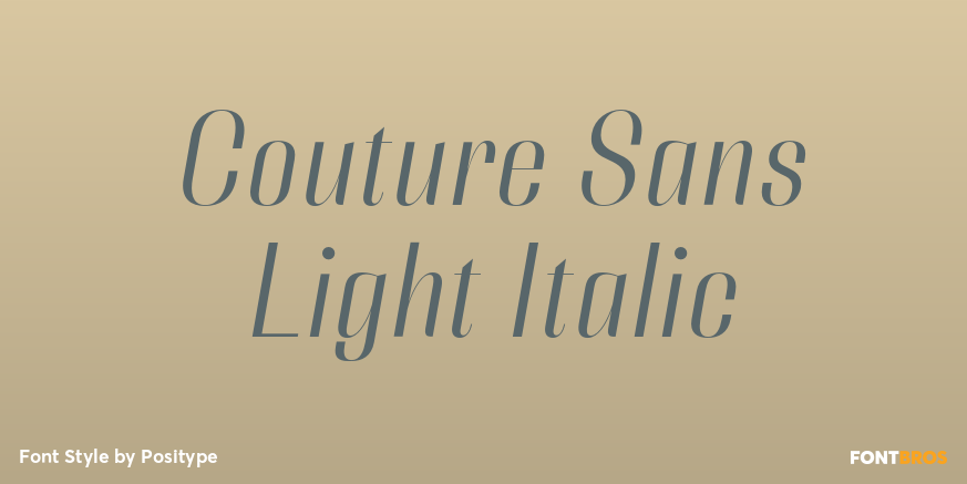 Couture Sans Light Italic Font Poster #1
