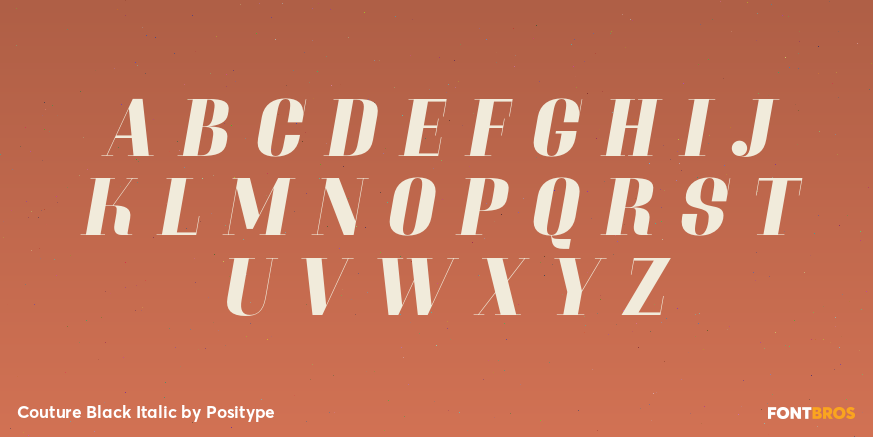 Couture Black Italic Font Poster #2