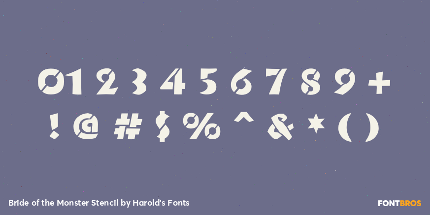 Bride of the Monster Stencil Font Poster #4