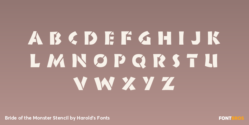 Bride of the Monster Stencil Font Poster #1