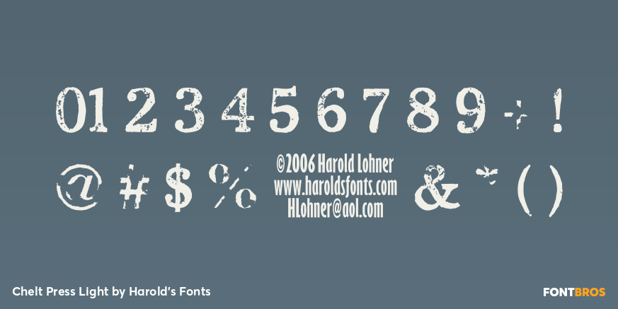 Chelt Press Light Font Poster #1