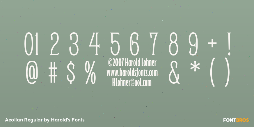 Aeolian Regular Font Poster #4
