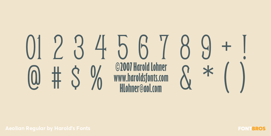 Aeolian Regular Font Poster #4