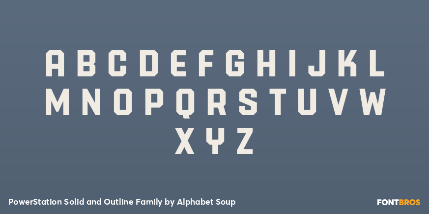PowerStation Solid and Outline Family Font Poster #2