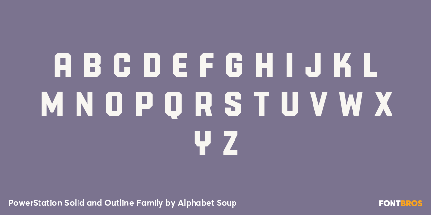 PowerStation Solid and Outline Family Font Poster #3