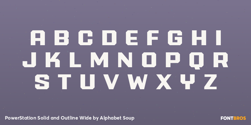 PowerStation Solid and Outline Wide Font Poster #2