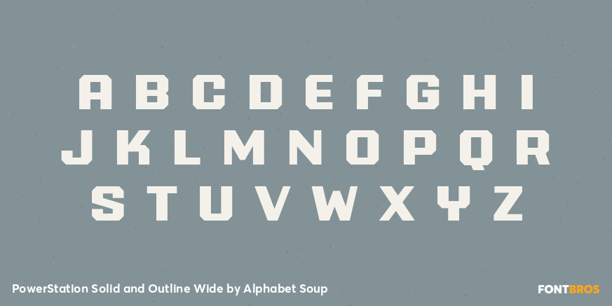 PowerStation Solid and Outline Wide Font Poster #3