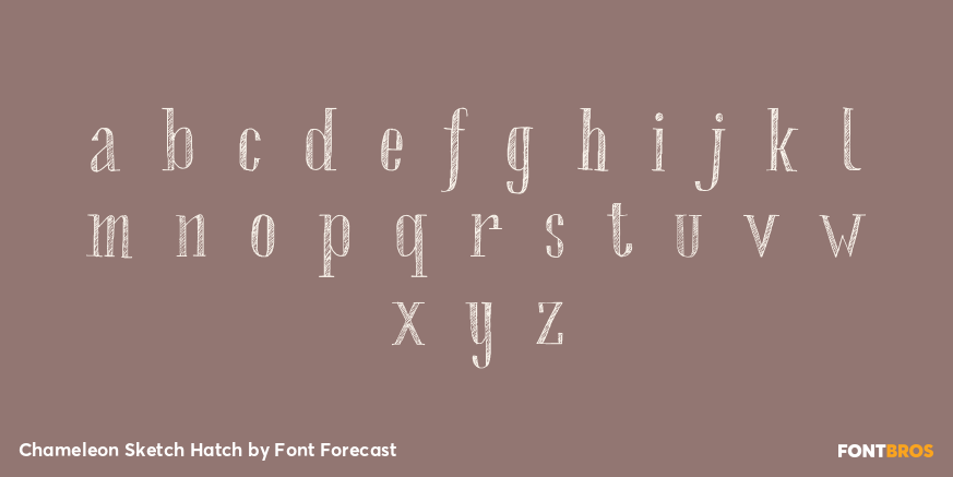 Chameleon Sketch Hatch Font Poster #3