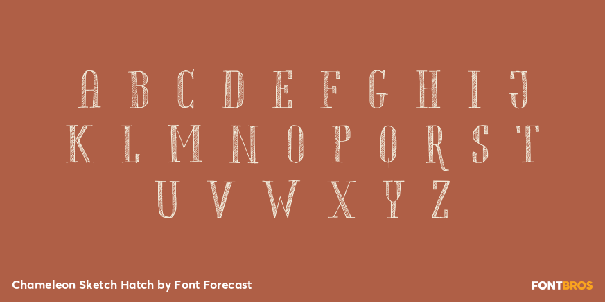 Chameleon Sketch Hatch Font Poster #1