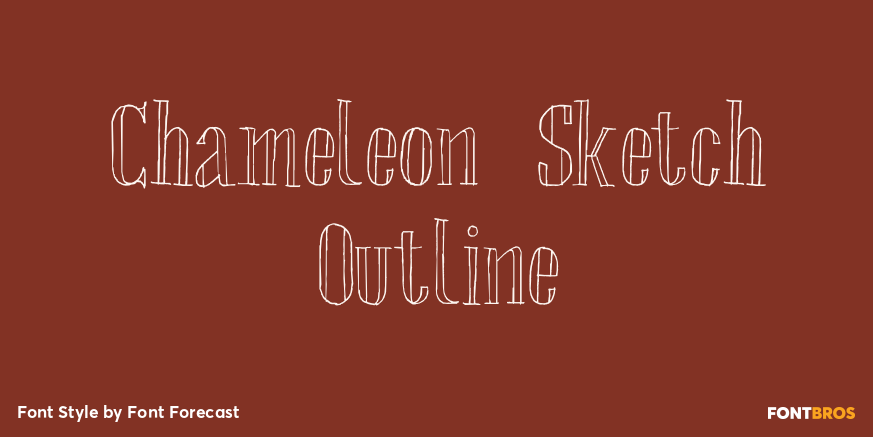 Chameleon Sketch Outline Poster