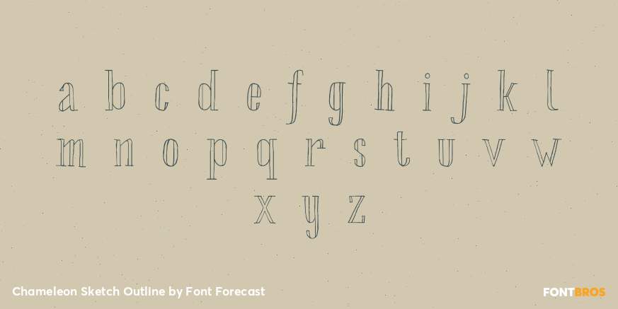 Chameleon Sketch Outline Font Poster #3