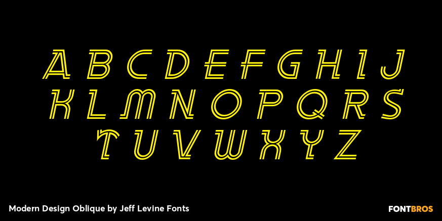 Modern Design Oblique Font Poster #3