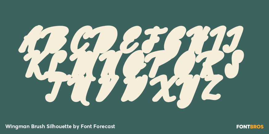 Wingman Brush Silhouette Font Poster #2