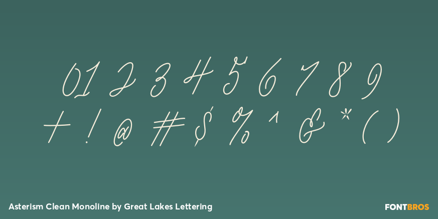 Asterism Clean Monoline Font Poster #4