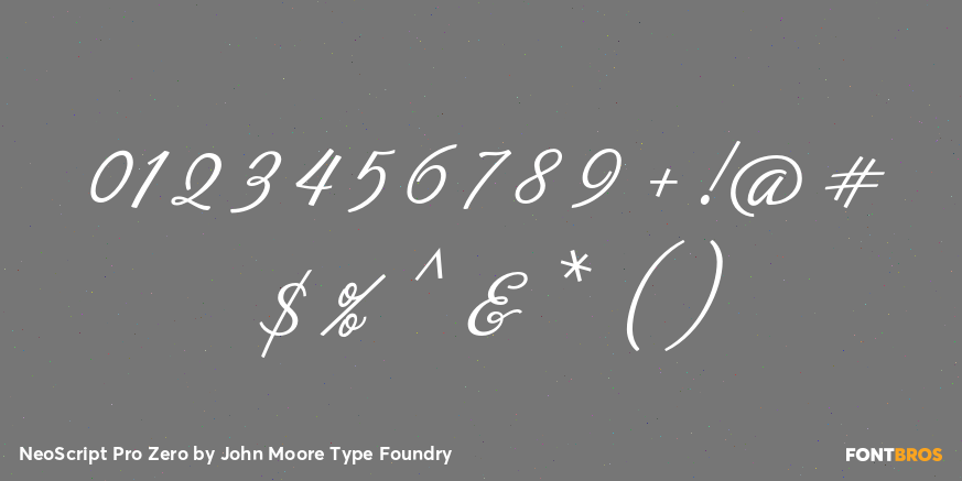 NeoScript Pro Zero Font Poster #1