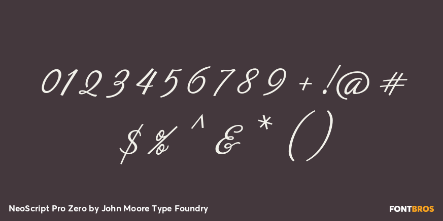 NeoScript Pro Zero Font Poster #4