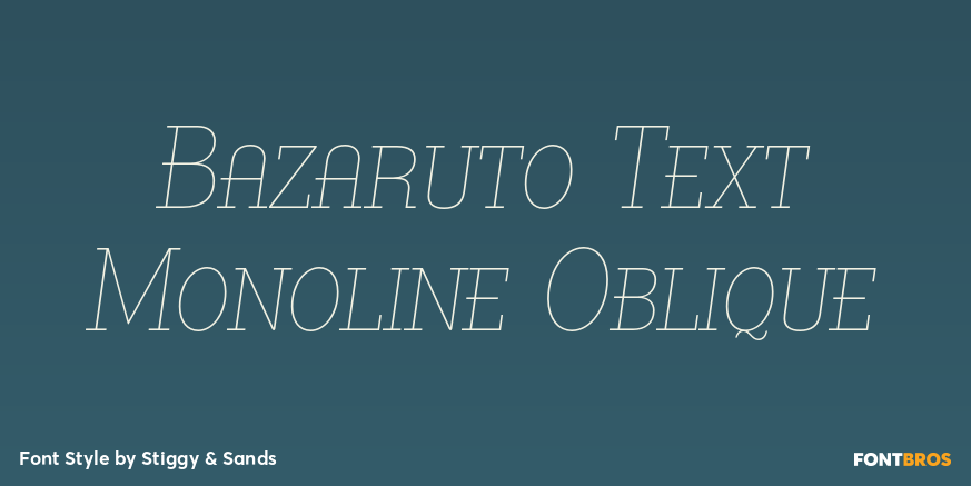 Bazaruto Text Monoline Oblique Poster