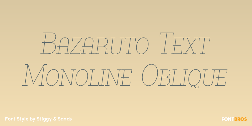 Bazaruto Text Monoline Oblique Poster