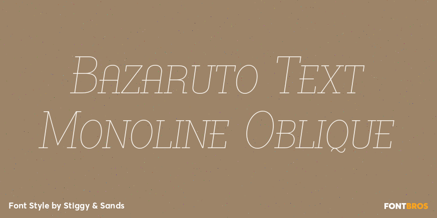 Bazaruto Text Monoline Oblique Poster