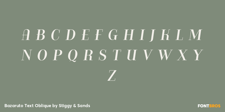 Bazaruto Text Oblique Font Poster #1