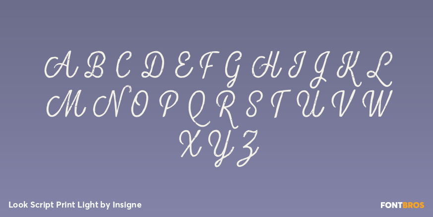 Look Script Print Light Font Poster #2