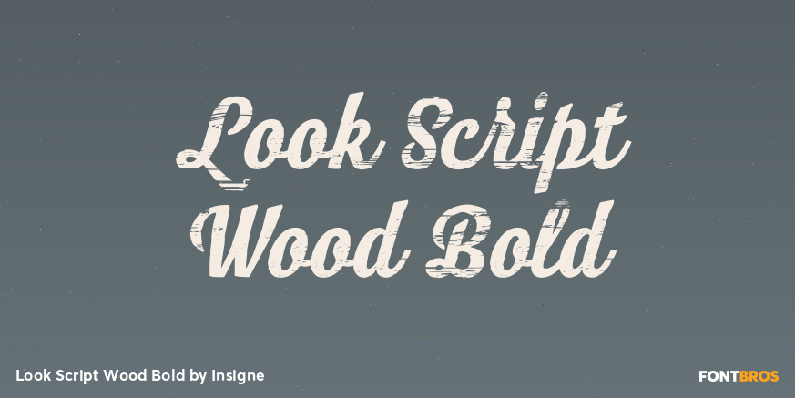 Look Script Wood Bold Poster