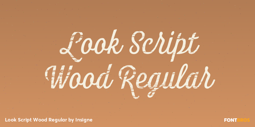 Look Script Wood Regular Poster