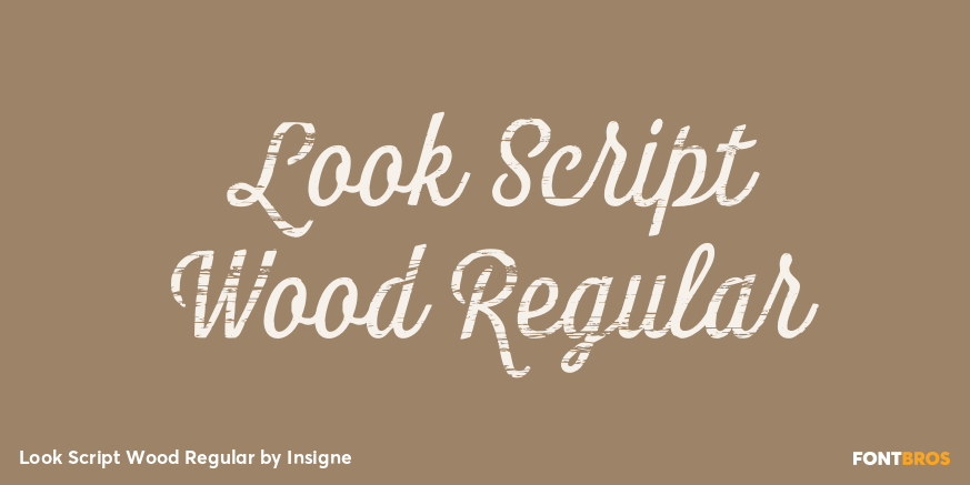 Look Script Wood Regular Poster