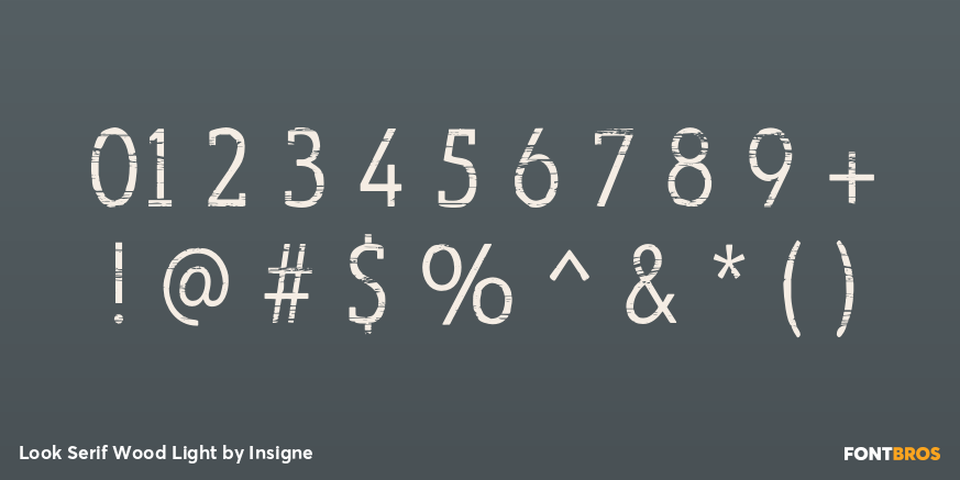 Look Serif Wood Light Font Poster #1
