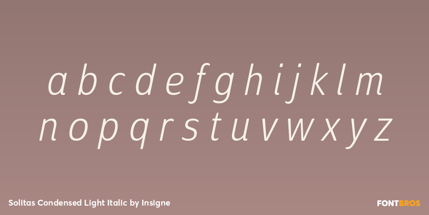 Solitas Condensed Light Italic Font Poster #3