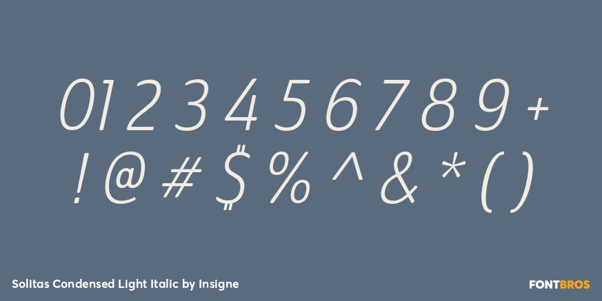 Solitas Condensed Light Italic Font Poster #4