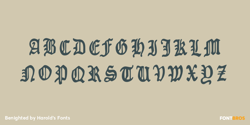 Benighted Font Poster #1
