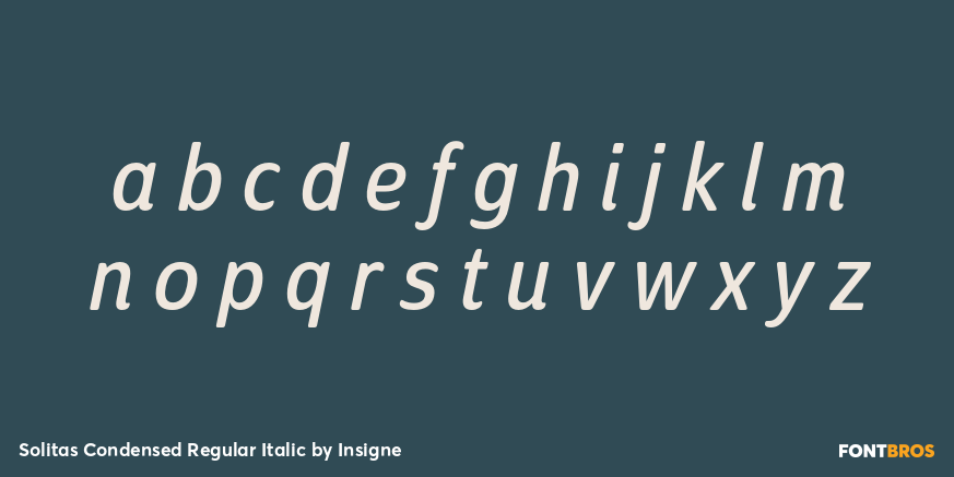 Solitas Condensed Regular Italic Font Poster #1