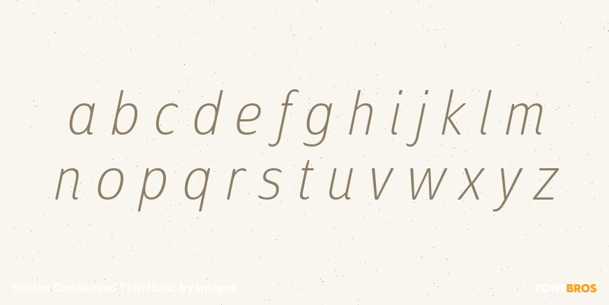 Solitas Condensed Thin Italic Font Poster #3