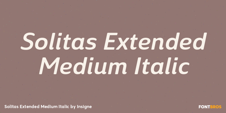 Solitas Extended Medium Italic Font Poster #1