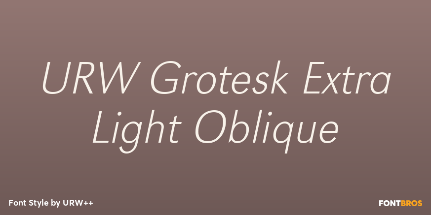 URW Grotesk Extra Light Oblique Font Poster #1