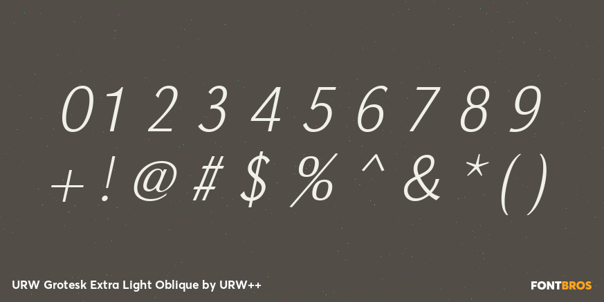 URW Grotesk Extra Light Oblique Font Poster #1