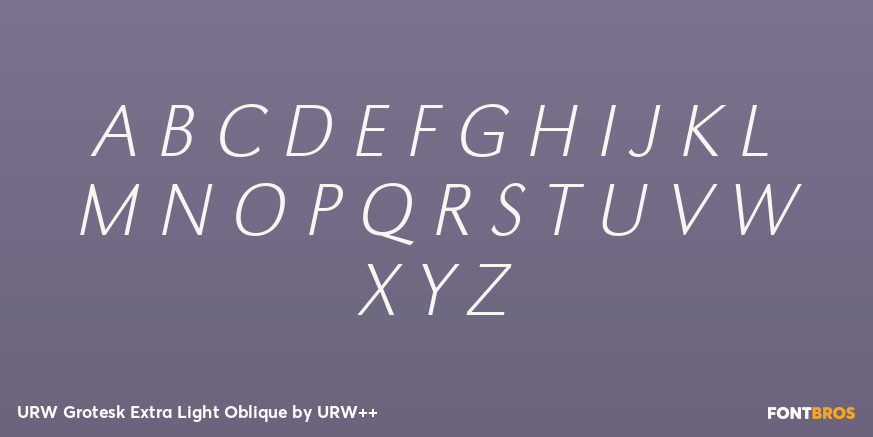 URW Grotesk Extra Light Oblique Font Poster #1