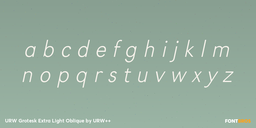 URW Grotesk Extra Light Oblique Font Poster #1