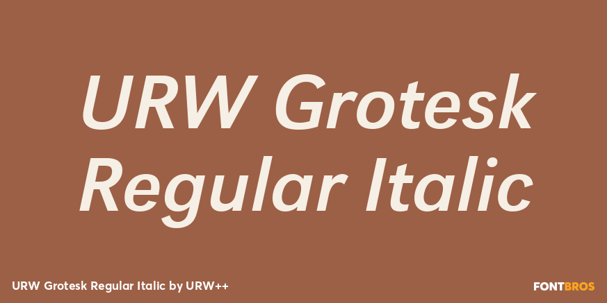 URW Grotesk Regular Italic Font Poster #1